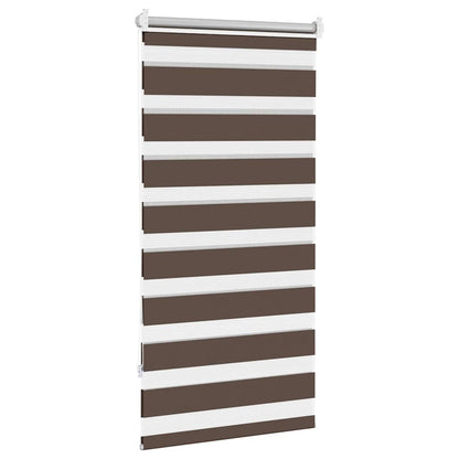 vidaXL Zebra blind 60.9x120 cm Fabric Width 56.7 cm coffee