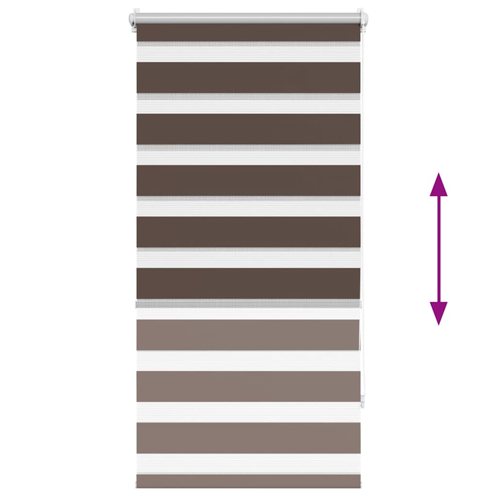 vidaXL Zebra blind 60.9x120 cm Fabric Width 56.7 cm coffee