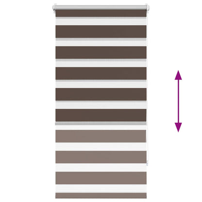 vidaXL Zebra blind 60.9x120 cm Fabric Width 56.7 cm coffee
