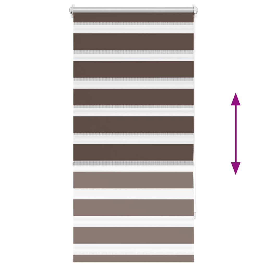vidaXL Zebra blind 60,9x120 cm Fabric Width 56,7 cm coffee