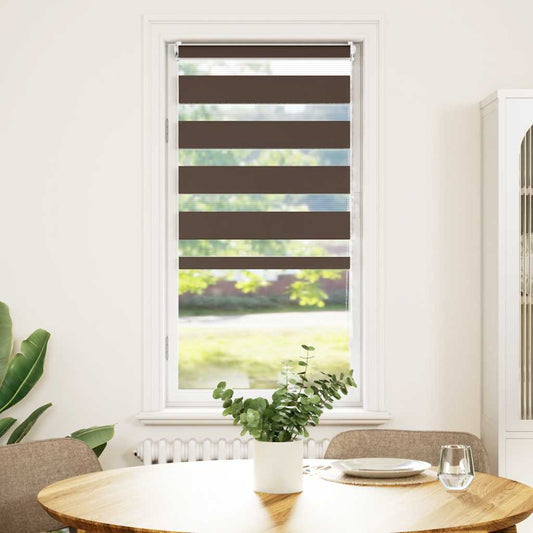 vidaXL Zebra blind 60,9x120 cm Fabric Width 56,7 cm coffee