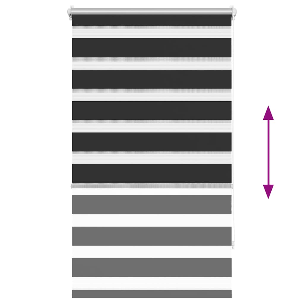 vidaXL Zebra blind 70.9x120 cm Fabric Width 66.7 cm black