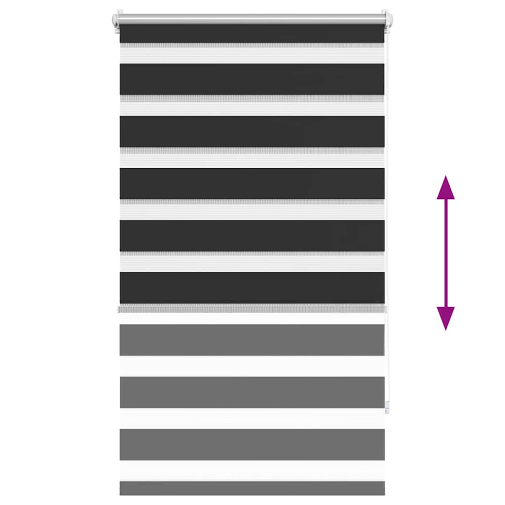 vidaXL Zebra blind 70,9x120 cm Fabric Width 66,7 cm black