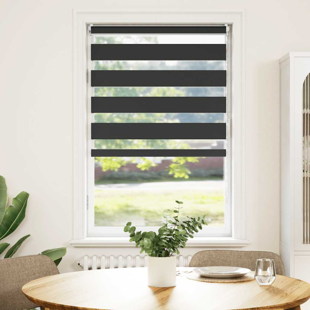 vidaXL Zebra blind 70,9x120 cm Fabric Width 66,7 cm black