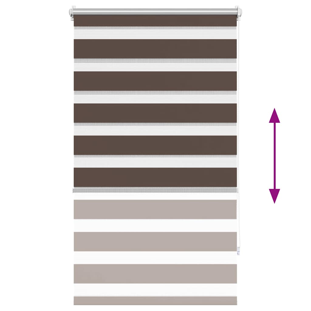 vidaXL Zebra blind 70.9x120 cm Fabric Width 66.7 cm coffee