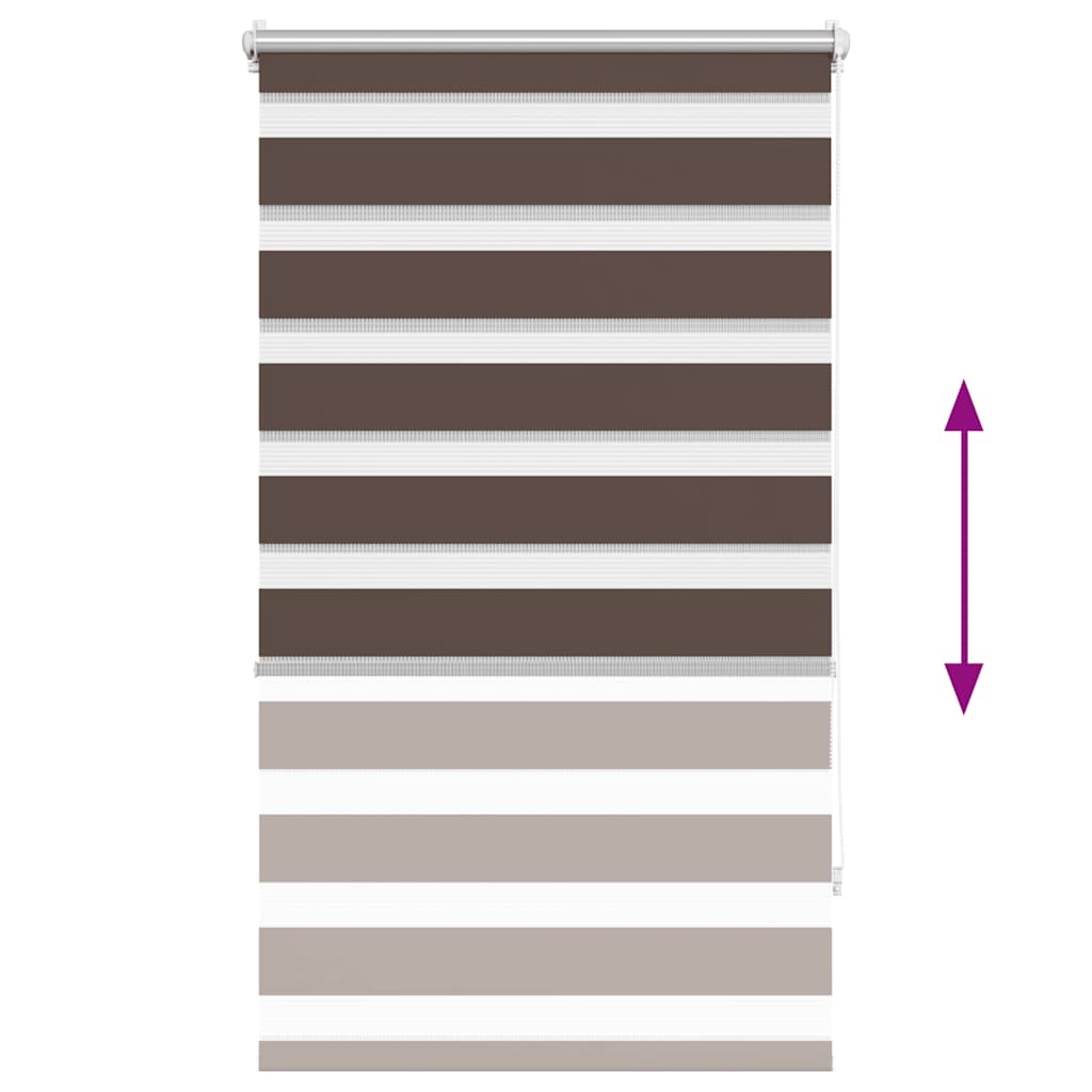 vidaXL Zebra blind 70,9x120 cm Fabric Width 66,7 cm coffee