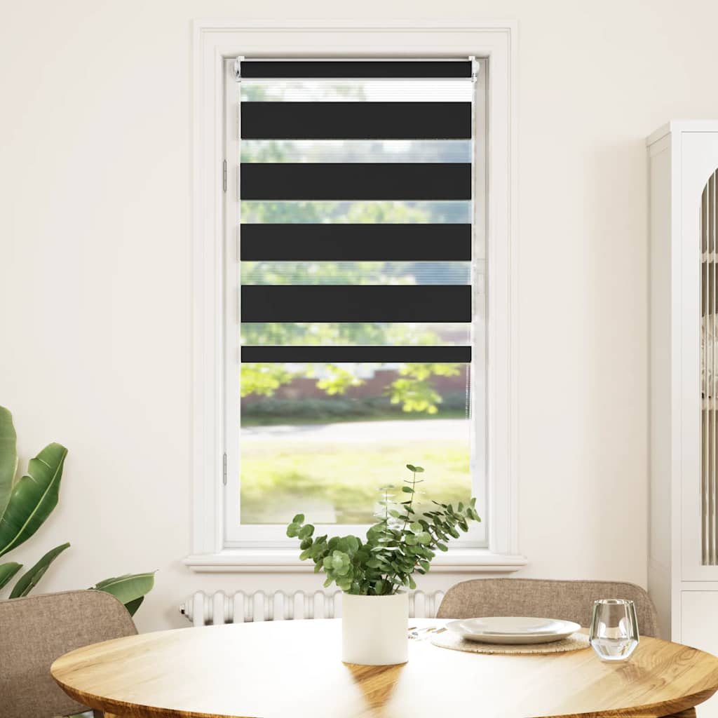 vidaXL Zebra blind 80,9x150 cm Fabric Width 76,7 cm black