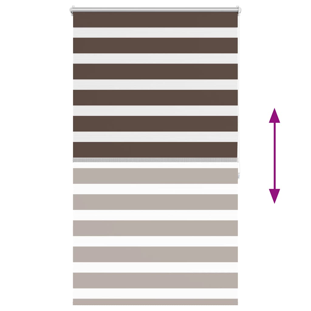 vidaXL Zebra blind 80.9x175 cm Fabric Width 76.7 cm coffee