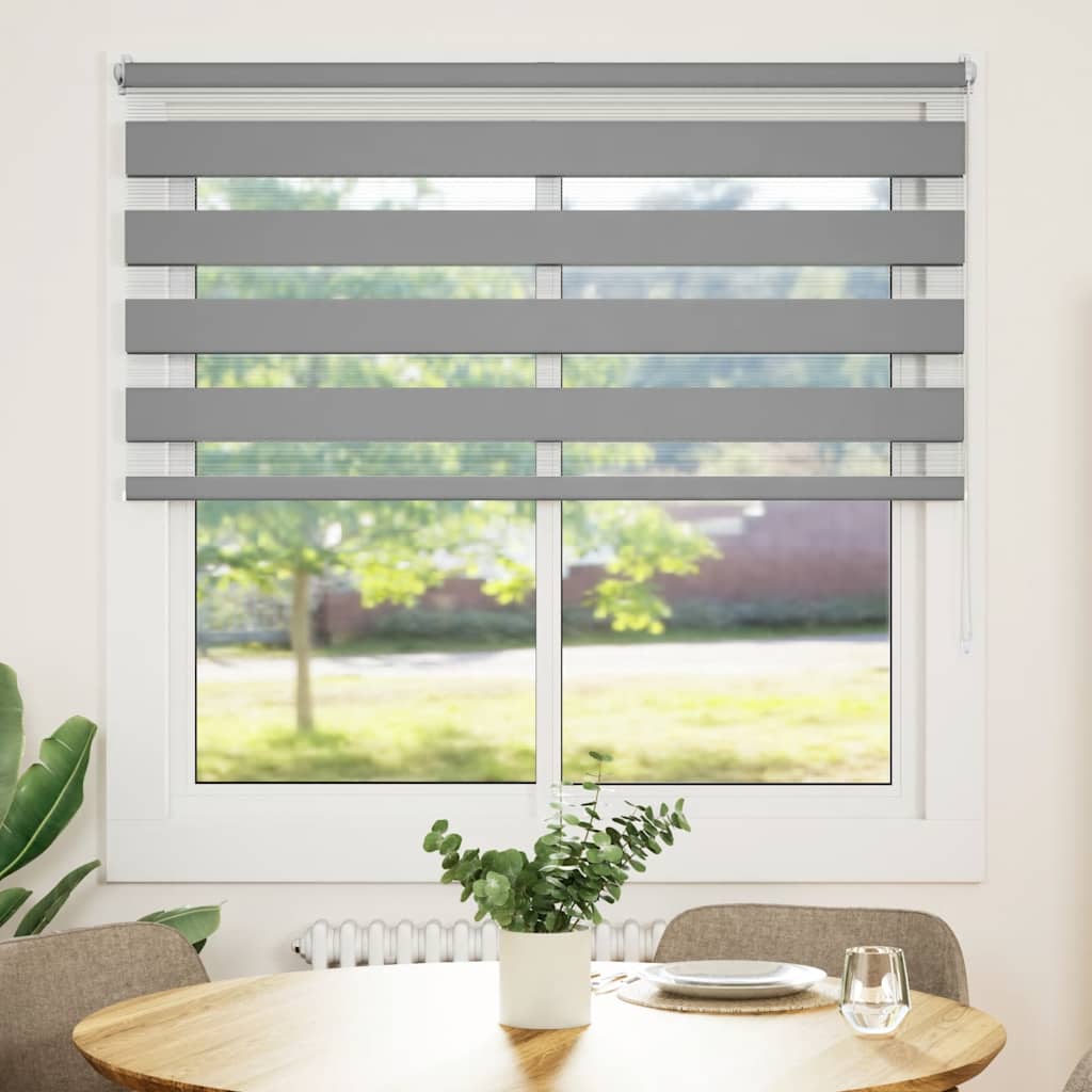 vidaXL Zebra blind 120,9x175 cm Fabric Width 116,7 cm grey