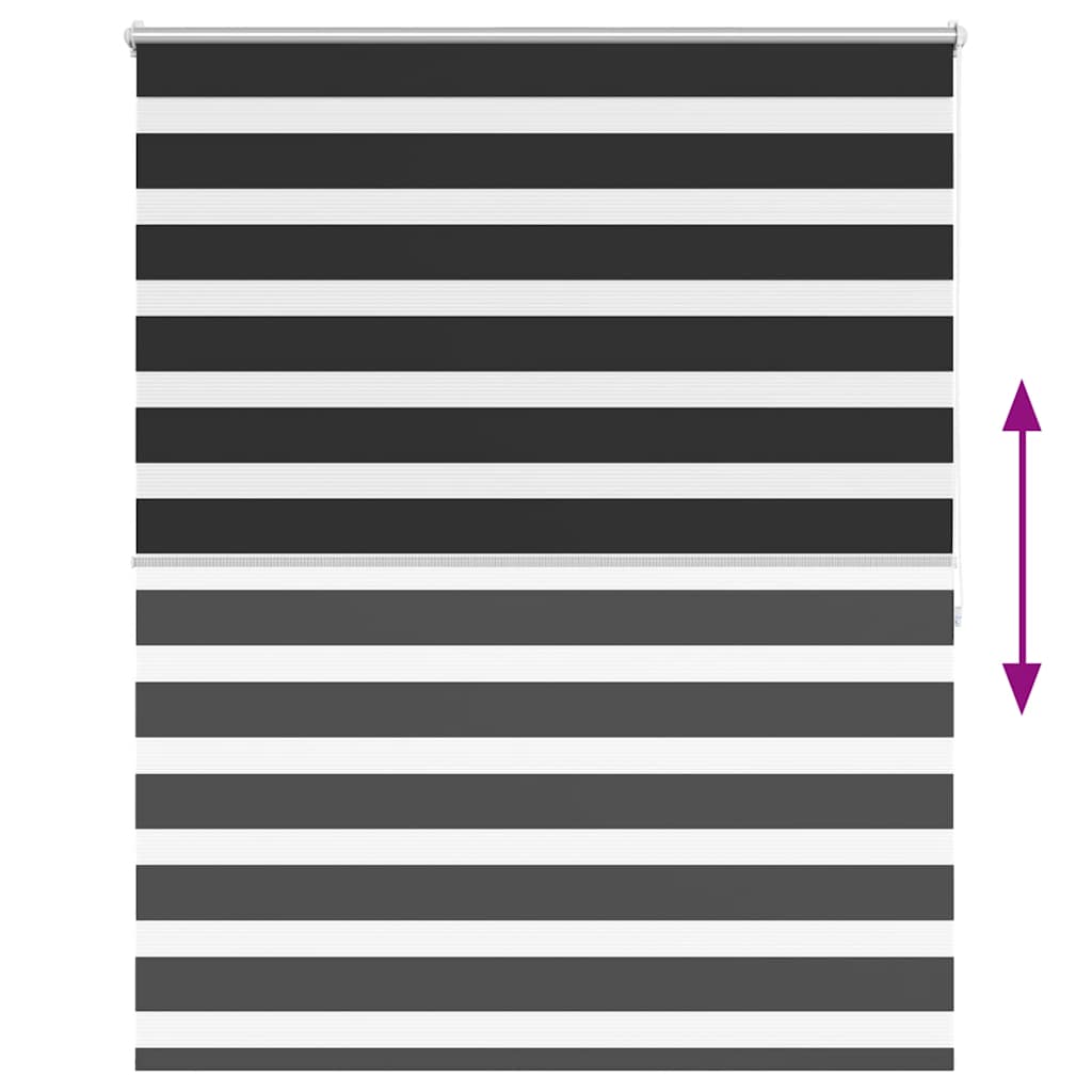 vidaXL Zebra blind 120,9x175 cm Fabric Width 116,7 cm black