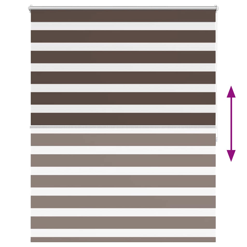 vidaXL Zebra blind 120,9x175 cm Fabric Width 116,7 cm coffee