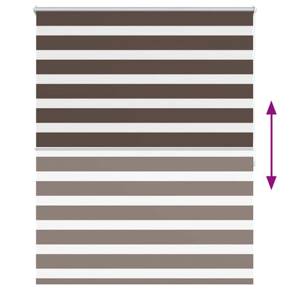 vidaXL Zebra blind 120,9x175 cm Fabric Width 116,7 cm coffee