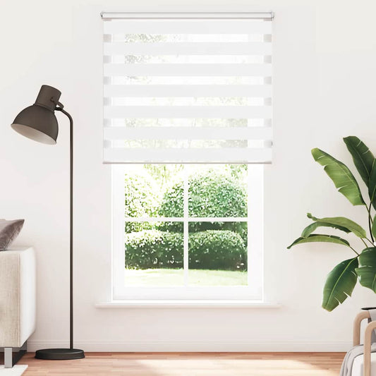 vidaXL Zebra blind 120.9x230 cm Fabric Width 116.7 cm white