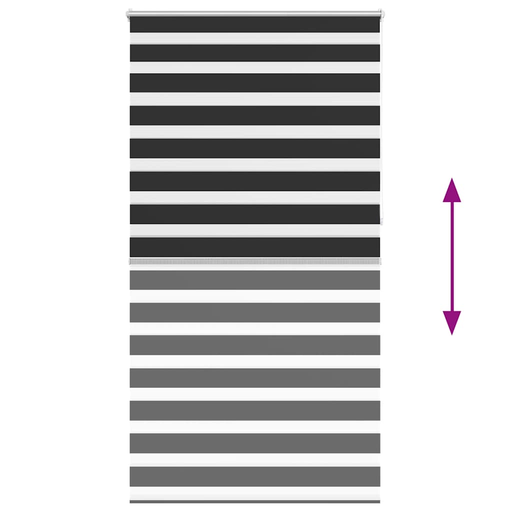 vidaXL Zebra blind 120,9x230 cm Fabric Width 116,7 cm black