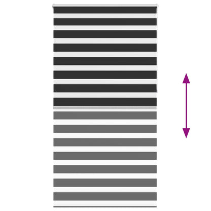 vidaXL Zebra blind 120,9x230 cm Fabric Width 116,7 cm black