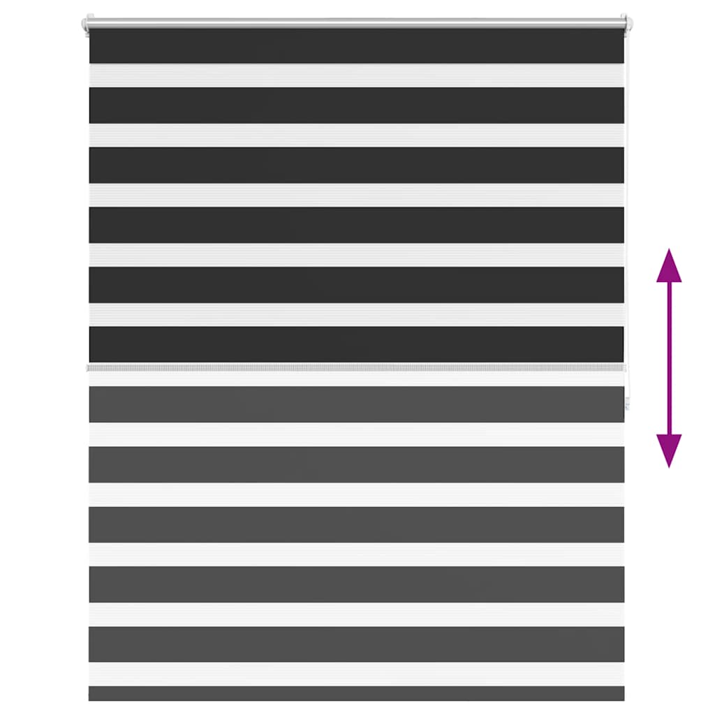 vidaXL Zebra blind 140,9x175 cm Fabric Width 136,7 cm black