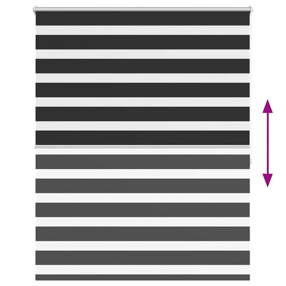 vidaXL Zebra blind 140,9x175 cm Fabric Width 136,7 cm black