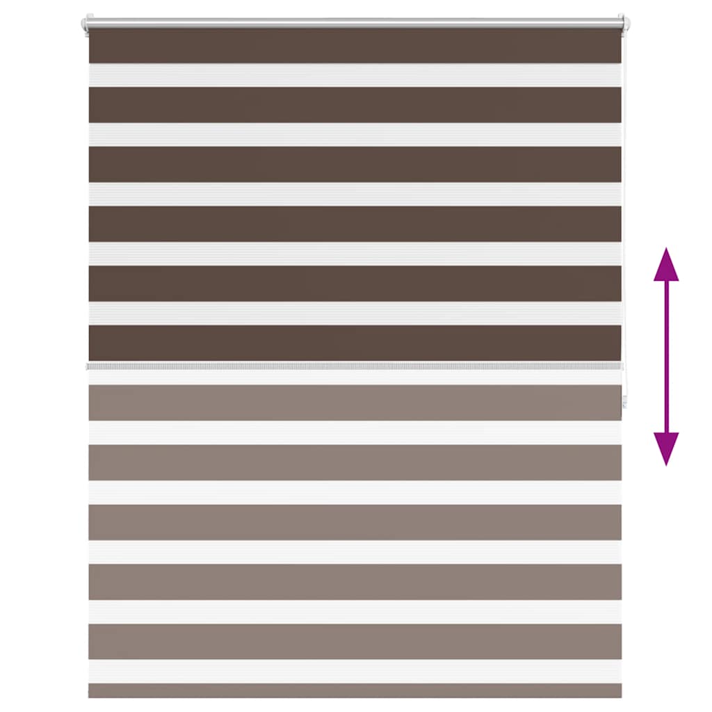 vidaXL Zebra blind 140,9x175 cm Fabric Width 136,7 cm coffee