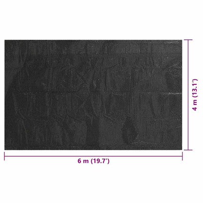 90340 vidaXL Floating Rectangular PE Solar Pool Film 6 x 4 m Black