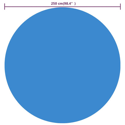 vidaXL Floating Round PE Solar Pool Film 250 cm Blue