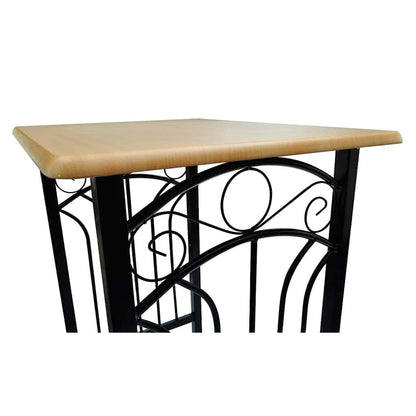 240095 Breakfast/Dinner Table Dining Set Tan Wood with Black Steel