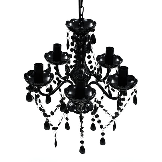 240308 vidaXL Crystal Light 5 Bulbs Black