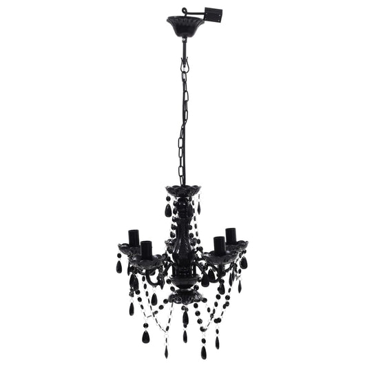 240308 vidaXL Crystal Light 5 Bulbs Black