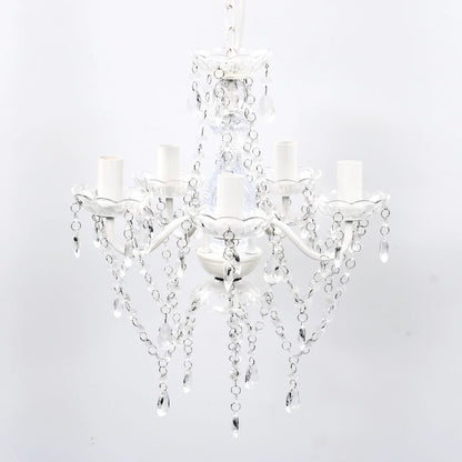 240309 vidaXL Chandelier 5 Bulbs Transparent