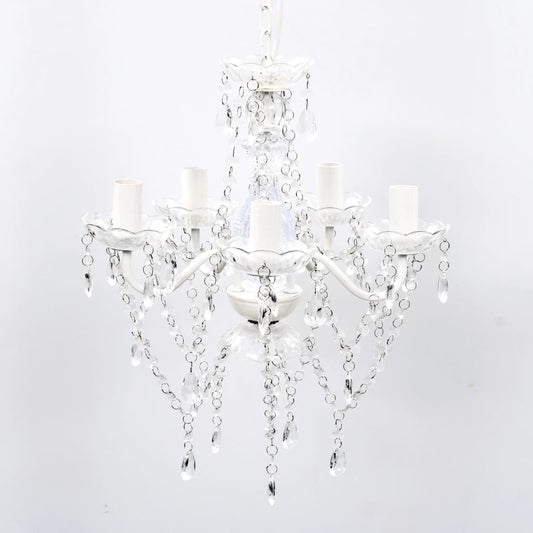240309 vidaXL Chandelier 5 Bulbs Transparent