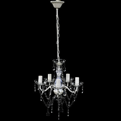 240309 vidaXL Chandelier 5 Bulbs Transparent