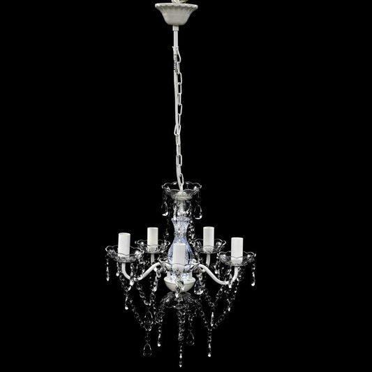 240309 vidaXL Chandelier 5 Bulbs Transparent