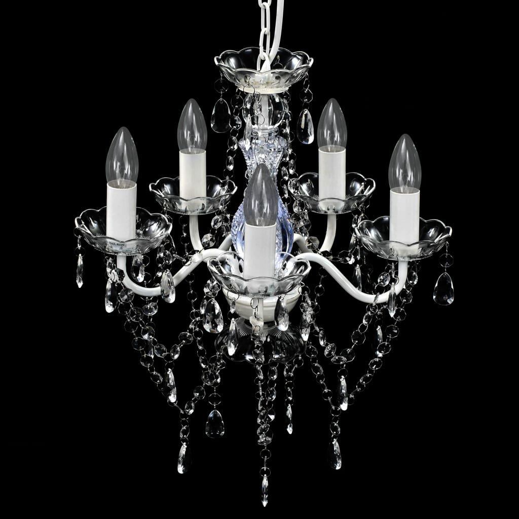vidaXL Chandelier 5 Bulbs Transparent