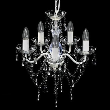 vidaXL Chandelier 5 Bulbs Transparent