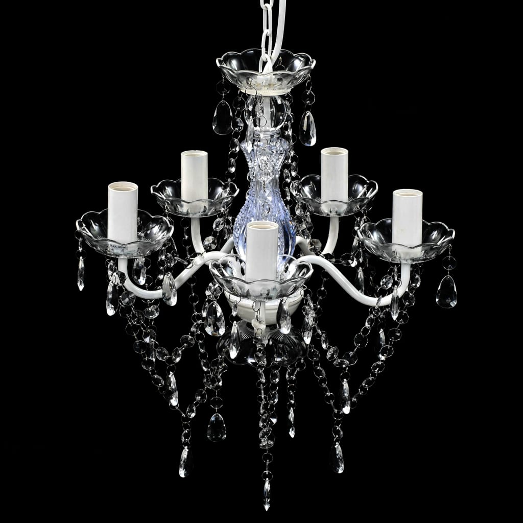 240309 vidaXL Chandelier 5 Bulbs Transparent
