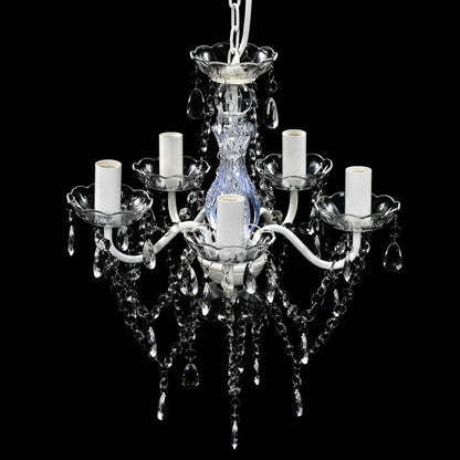 240309 vidaXL Chandelier 5 Bulbs Transparent