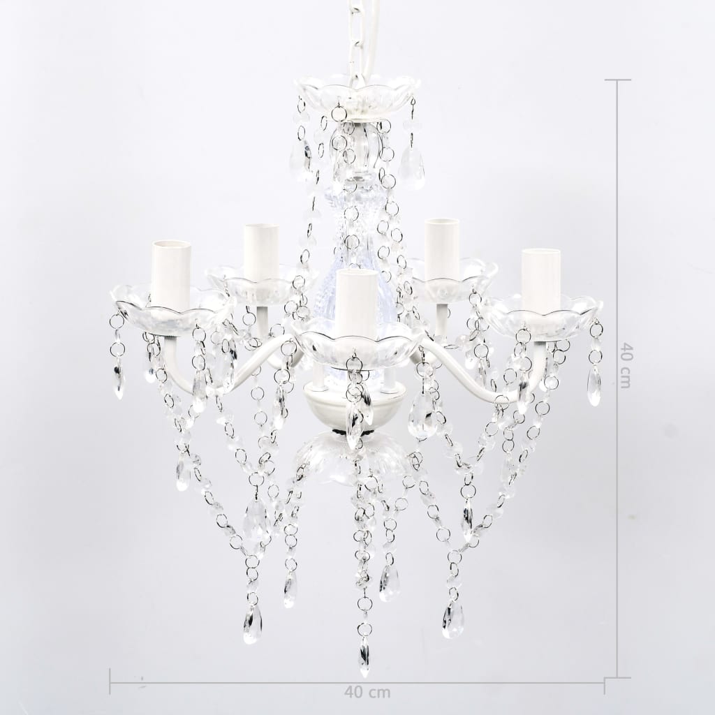 vidaXL Chandelier 5 Bulbs Transparent
