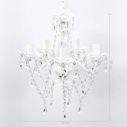 vidaXL Chandelier 5 Bulbs Transparent