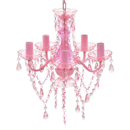 240310 vidaXL Crystal Light 5 Bulbs Pink