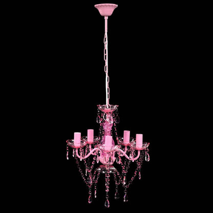 240310 vidaXL Crystal Light 5 Bulbs Pink