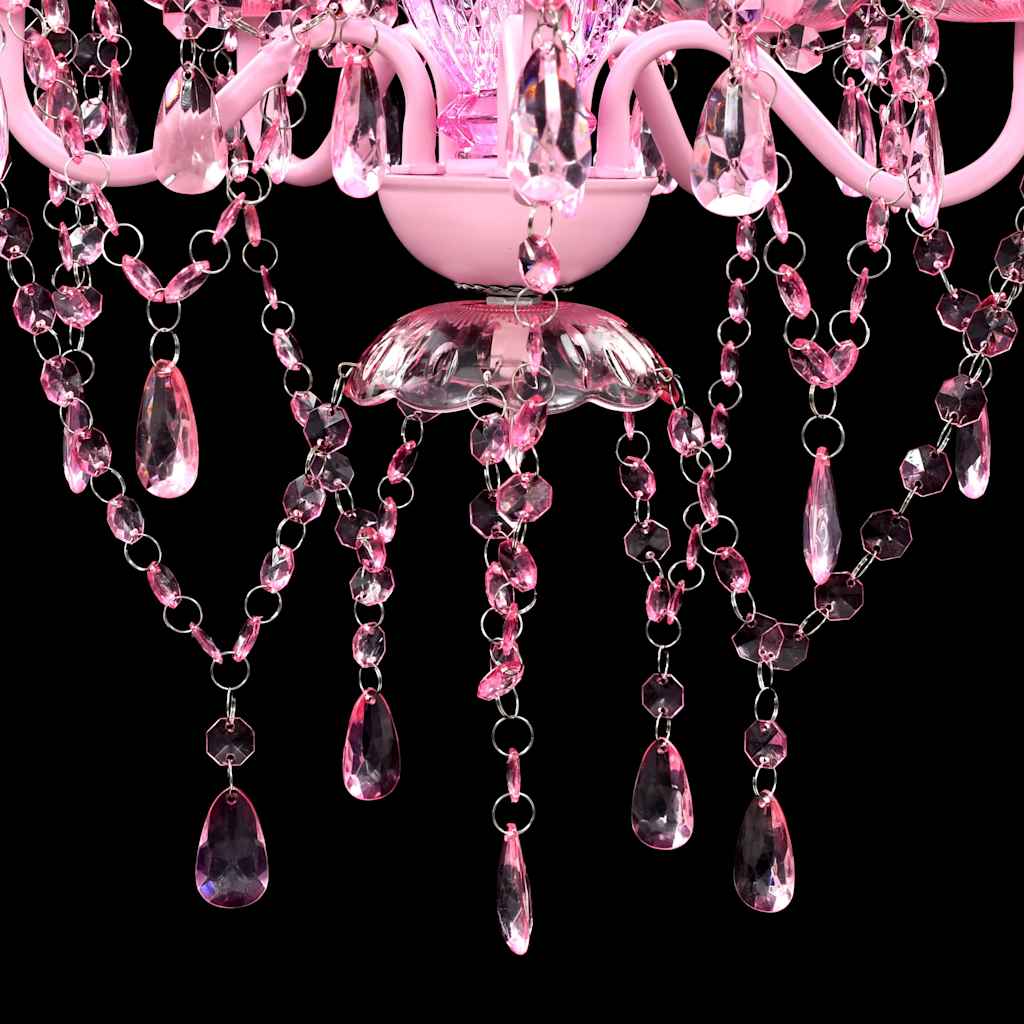 vidaXL Crystal Light 5 Bulbs Pink
