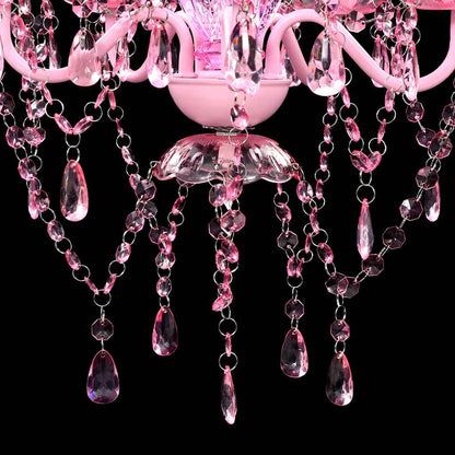 240310 vidaXL Crystal Light 5 Bulbs Pink