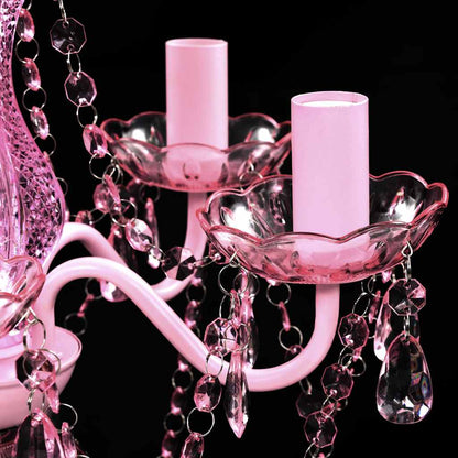 240310 vidaXL Crystal Light 5 Bulbs Pink