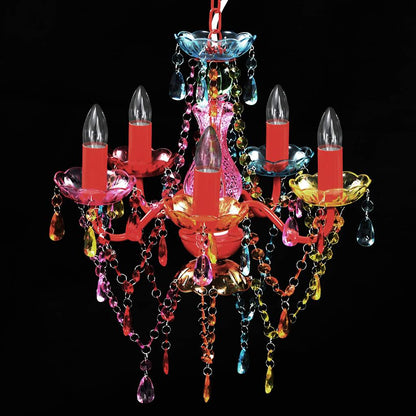 vidaXL Crystal Light 5 Bulbs Multicolour