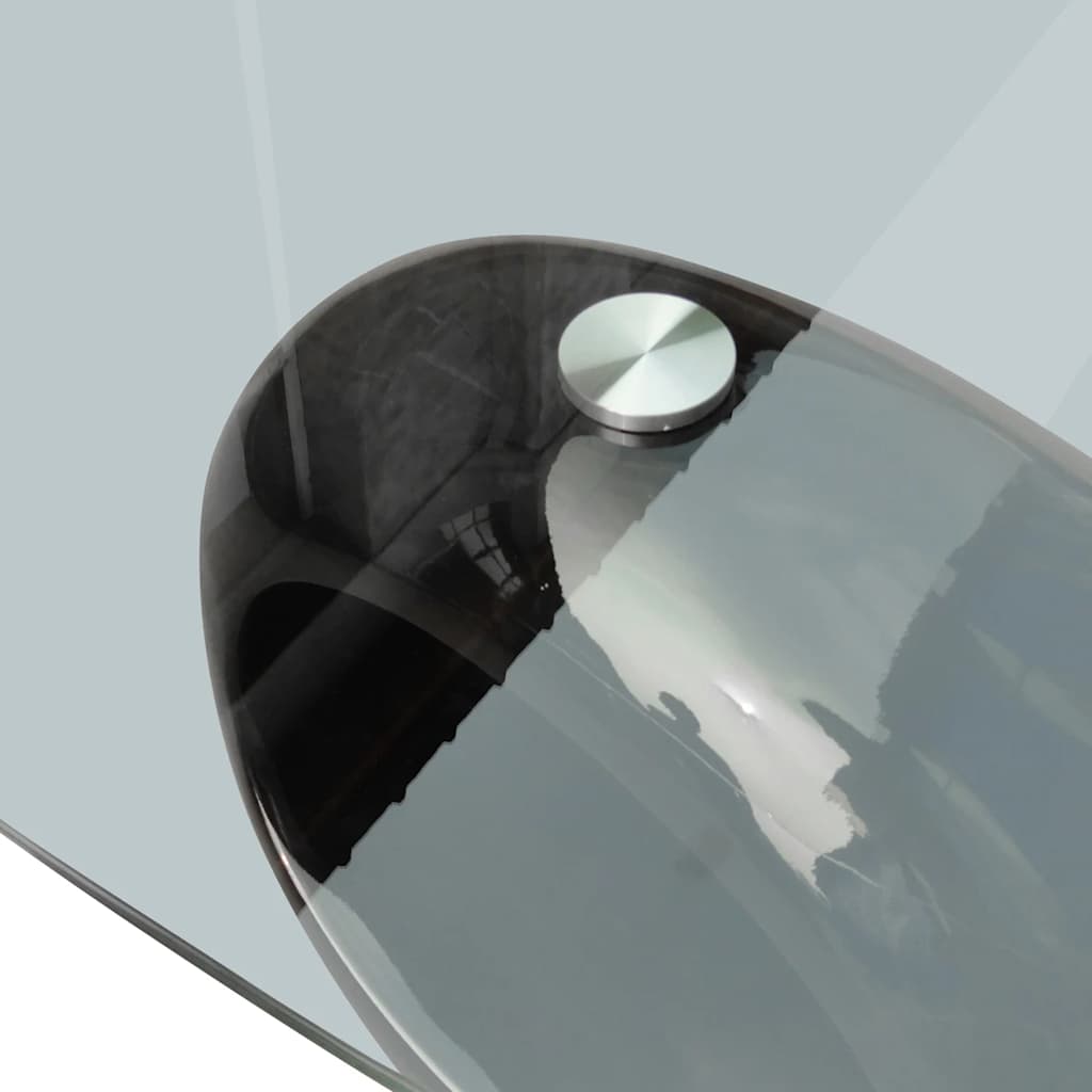 vidaXL Coffee Table with Oval Glass Top High Gloss Black