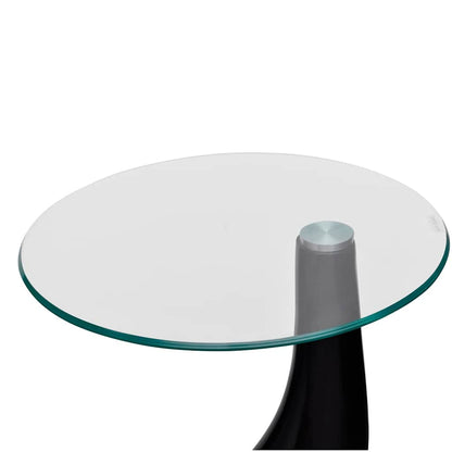 vidaXL Coffee Table | High-Gloss Black | Fiberglass and Tempered Glass | Small
