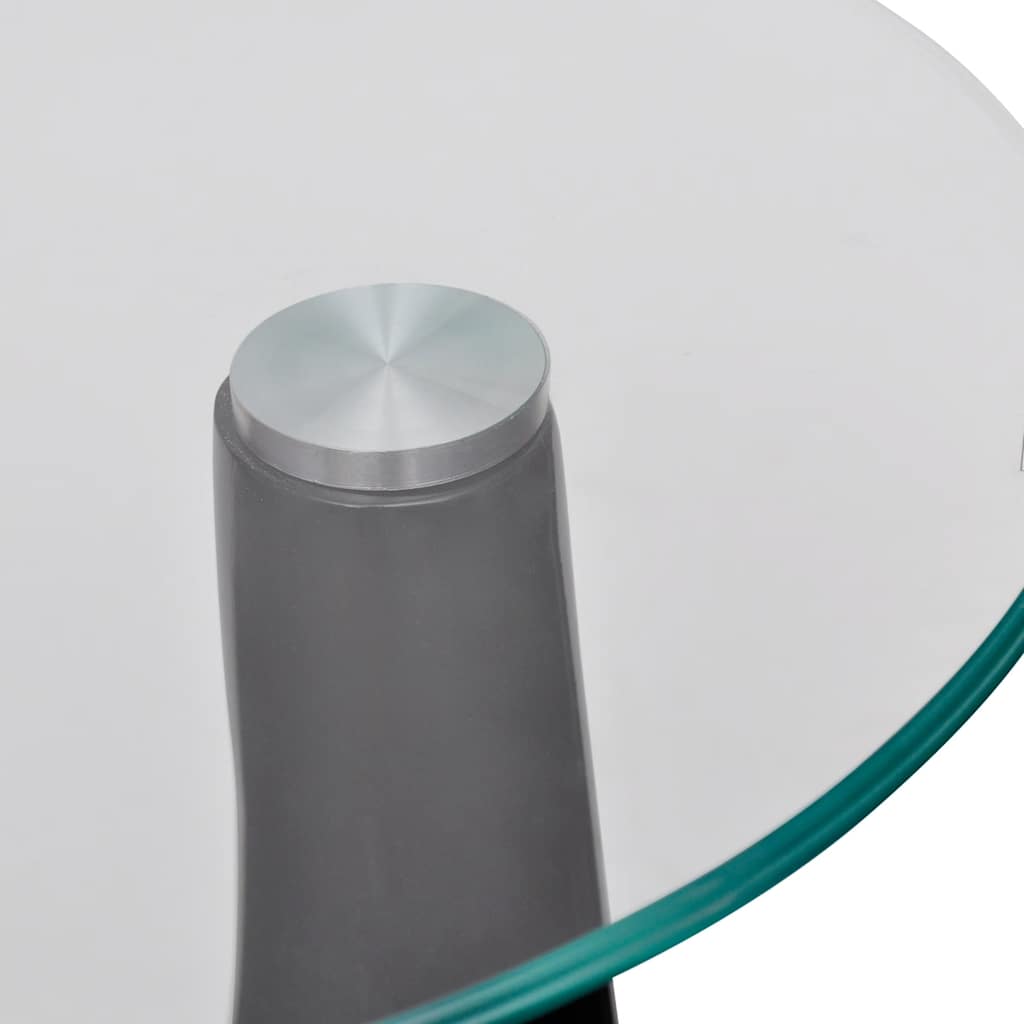 vidaXL Coffee Table | High-Gloss Black | Fiberglass and Tempered Glass | Small
