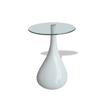 vidaXL Coffee Table 2 pcs with Round Glass Top High Gloss White