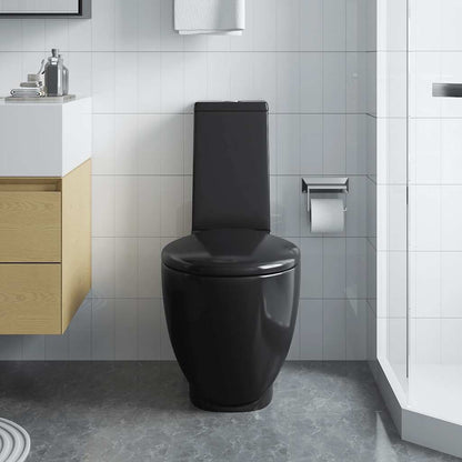 vidaXL Ceramic Toilet Back Water Flow Black
