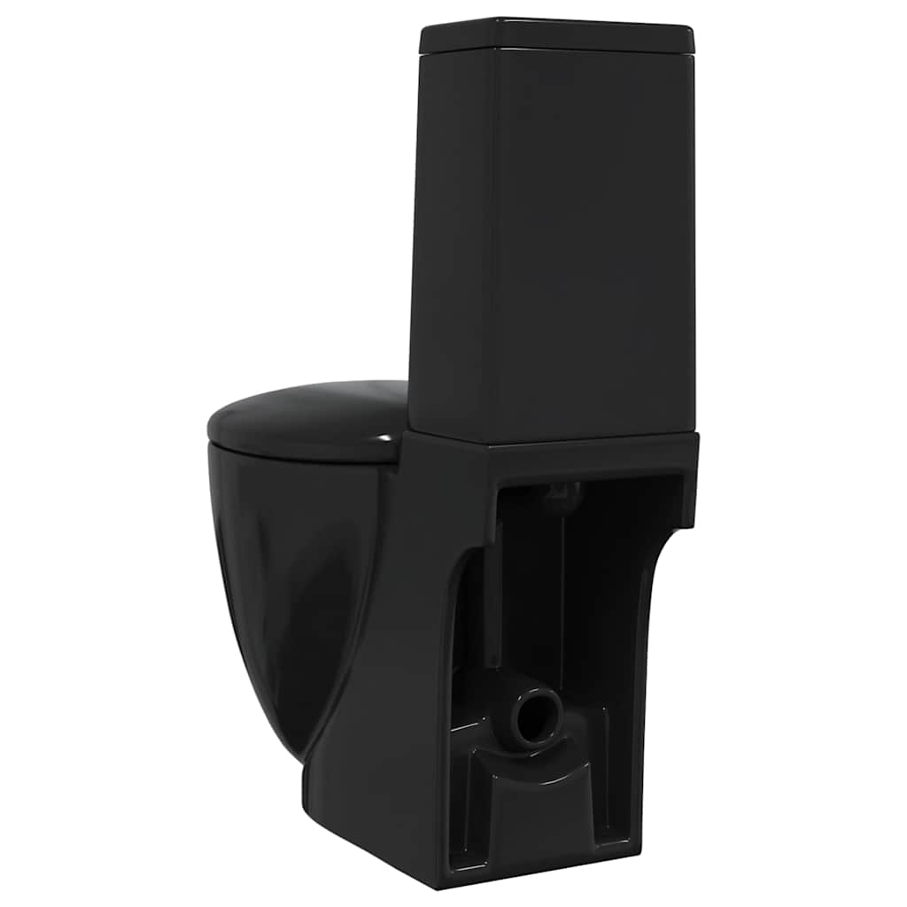 140298 vidaXL Ceramic Toilet Back Water Flow Black