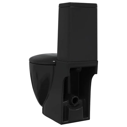 140298 vidaXL Ceramic Toilet Back Water Flow Black